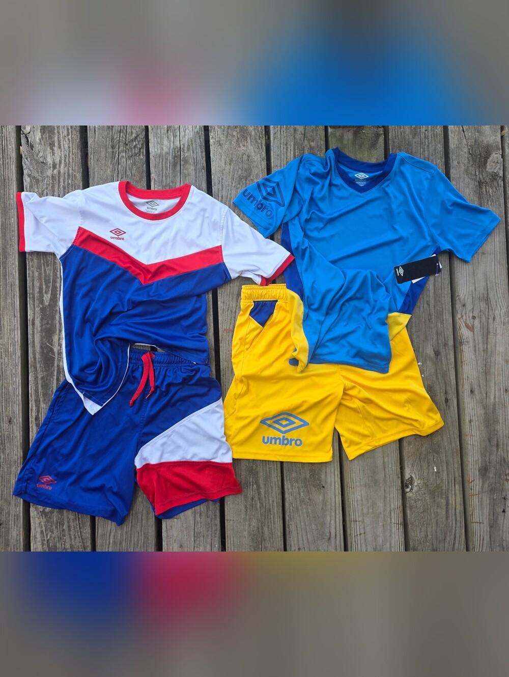 2 Umbro Kids Athletic Shirts and Shorts Set